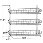 SWOMMOLY Adjustable Wall Mount Spice Rack, 3-Tier Dual-use (Multi-use) Organizer, Silver - color: Silver, size: 3-Tier