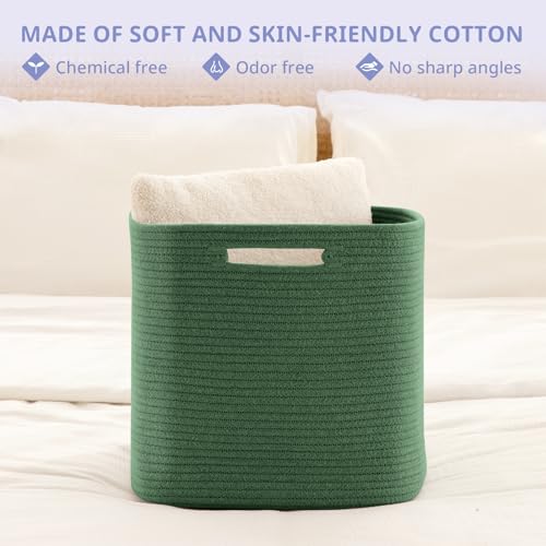 OIAHOMY Storage Cubes, 13 Inch Cube Storage Organizer, Collapsible Storage Bins, Baskets for Organizing, Storage Bins for Shelves-Green, 2-PACK - color: Green, size: 2Pcs-13*13*13inch