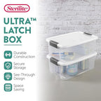 Sterilite 24-Pack Ultra Latching Box, Storage Bins with Lids, Clear Plastic, 18 Quart - Heavy-Duty Organizing Containers for Closet, Bathroom, and Office - size: 18 Quart, style: 24-Pack