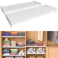 Slideep Adjustable Closet Storage Shelves, Expandable Wardrobe Shelf with Seamless Sticker Heavy Duty Clothes Hanger Rack DIY Divider RV Separator for Cabinet Pantry Cupboard Kitchen, 2Pack - size: 15.8"D x 16.9"W