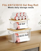 Trash Bag Dispenser 2 Pack (XL+S) - Acrylic Garbage Bags Dispenser with Bamboo Top, Trash Bag Holder Under Sink for Pantry, Kitchen, Laundry Room, Cabinet - size: XL+S-2 Pack
