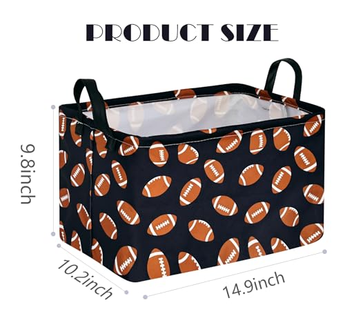 MAIZMZ Kids Hamper Storage Bins Organizer Toy Box Laundry Basket Large Canvas Collapsible Chest for Home/Dorm/Kitchen/Pet/Office/Closet/Shelf/Gift Baskets - color: Football