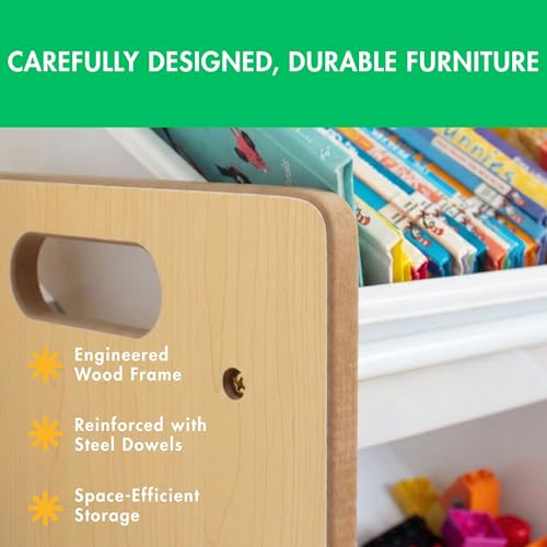 Humble Crew Toy Storage Organizer with 12 Removable Storage Bins for Kids Playroom, 4-Tier Toddler Toy Organization, Natural/White - color: Natural/White