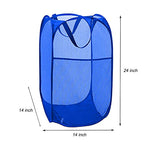 Larpur Mesh Laundry Basket, Pop up Laundry Hamper with Handles, Collapsible Clothes Basket for Travel, College, Dorm, Royal Blue - color: Royal Blue
