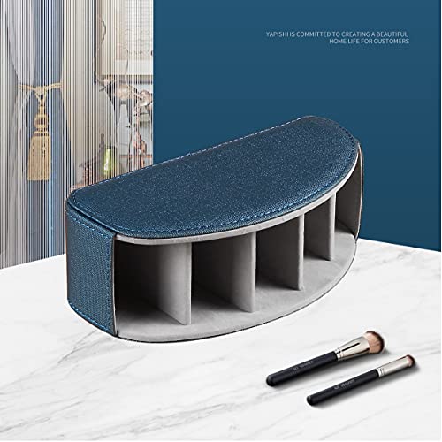 Remote Control Holder Leather TV Remote Caddy for Table, 5 Compartments Nightstand Organizer for Bedroom Accessories/Bedside Remotes/Media Controllers/Office Supplies, Decorations for Living Room - color: Blue, size: Small