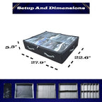 Under Bed Shoe Storage, A Sturdy Closet and Under Bed Storage, Multi-Functional Storage Organizer Solution,with Clear Silk PVC Cover and Adjustable Dividers.