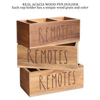 LBEMEY Acacia Wood Remote Control Holder, TV Remote Holder, Remote Organizer for Table,Home,Living room, bedroom for Wooden Remote Box (Brown, L,for 5+ Remote Controls) - size: L,for 5+ Remote Controls