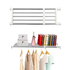 BAOYOUNI Closet Tension Shelf Rod Heavy Duty Wardrobe Organizer Adjustable Storage Shelves Rack DIY Closet Dividers Separators for Kitchen Bathroom Bedroom Garage, 19.69-31.5 Inches - size: (19.69-31.50) IN