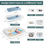 Clear Hard Shell Zipper Cases(3 Packs), Plastic Hard Sided Zippers Pouches Clear Hardshell Pencil Case For Storage, Diaper Bag Organizer Bliss Bins 2*Small/1*Medium