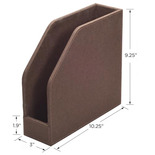 MobileVision Executive Brown Cloth Fabric Vertical File Holders - 2 Piece Combo - color: Brown Fabric