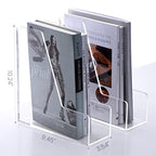 HeZone Magazine Holder, Clear Acrylic Desk Organizers, File Organizer for Desk, Magazine Rack- Desktop Book Storage -Independent Vertical 1 Space-2 Pack - style: 2PC-A4