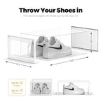 SEE SPRING XXX-Large Fit Size 14 Shoe Storage Box, Clear Plastic Stackable Shoe Organizer for Closet, Shoe Rack Sneaker Container Bin Holder for Entryway, Closet, Under Bed