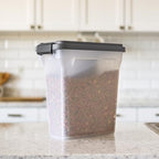 IRIS USA Dog Food Storage Container, Airtight Lid, 2-Cup Scoop, Up to 13 Pounds Pet Food Storage, Versatile Pet Food Bin, Treats, BPA Free, Dark Gray - color: Dark Gray/Clear