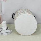 LANGYASHAN Laundry Basket Canvas Fabric Collapsible Organizer Basket for Storage Bin Toy Bins Gift Baskets Bedroom Clothes Children Nursery Hamper (Rose) - color: Round Champagne Rose