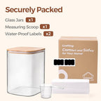 ComSaf 3.6Qt Glass Food Storage Containers, Cereal Storage Containers with Airtight Lids, Large Square Glass Jars with Bamboo Lids, for Rice, Pasta, Oats, Grains, Coffee Beans - color: 3.6Qt-Square