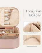 Prite Makeup Bag, Large Capacity Portable Travel Cosmetic Bag, Waterproof Makeup Organizer for Women with Handle and Divider (002 Pearl Pink) - color: 002 Pearl Pink