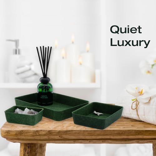 Welaxy Drawer organizers trays felt storage bins drawers dividers organizer boxes for office home interior cozy decor gifts pack 7-piece (Forest Green) - color: Forest Green