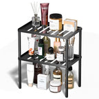 Cabinet Organizer Shelf, 2 Tier Kitchen Cabinet Organizer with Stackable Cabinet Shelves for Kitchen Countertop Storage, Metal Kitchen Shelf Organizer for Spice, Pantry & Under Sink