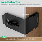90 Degree Hasp Latch, Heavy Duty 304 Stainless Steel Padlock Hasp Lock for Right Angle File Cabinet, Desk Drawer, Tool Box, Mailbox, Bookcase (Black-1pc) - color: Black-1pc
