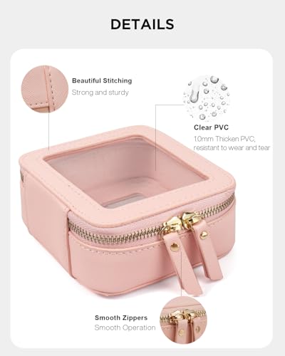 LETGO Clear Makeup Bags Set - TSA Approved Toiletry Bag with Handle Large Opening, Clear Toiletry Bags Case Pouch for Traveling Travel Car Orangizer Storage Essentials (Mini+Large Pink) - color: 0-Large+Mini-Pink