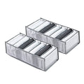 Wardrobe Clothes Organizer 7 Grids Portable Closet Organizer Mesh Separation Storage Box Foldable Closet Drawer Organizer for Underwear Socks Scarves Leggings (Grey, 2 Leggings Grid) - size: 2 Leggings Grid