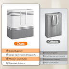 2 Pack Large Home Laundry Basket, Laundry Hamper, Freestanding Waterproof Dirty Clothes Bag, Tall Clothes Hamper - Extended & Reinforced Handles for College Dorm, Family (Light Grey/100L) - size: 2 x 100L
