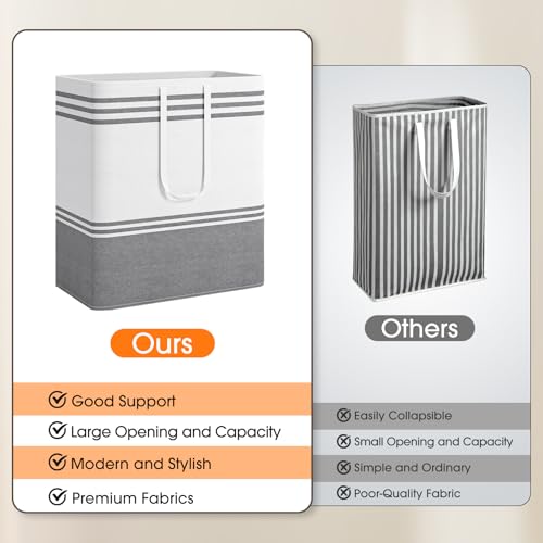 3 Pack Large Laundry Baskets, Laundry Hampers, Freestanding Waterproof Collapsible Clothes Bag with Extended & Reinforced Handles - Clothes Basket for Dorm, Bathroom, Home (100L) - size: 3 x 100L