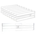 8 Pack Clear Drawer Dividers for Clothes, 4" High 10.6"–16.9" Adjustable Expandable Dresser Drawer Organizer, Dresser Separators for Baby Clothing, Underwear, Sock, Cosmetic, Kitchen, Office Storage - size: 8 Pack