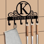 Personalized Initial Key Holder for Wall, Decorative Metal Key Holder Wall Mount, Key Hooks Coat Rack Monogram Decor, Perfect for Bathroom, Living Room, Kitchen, Anniversary Housewarming Gift - style: Custom