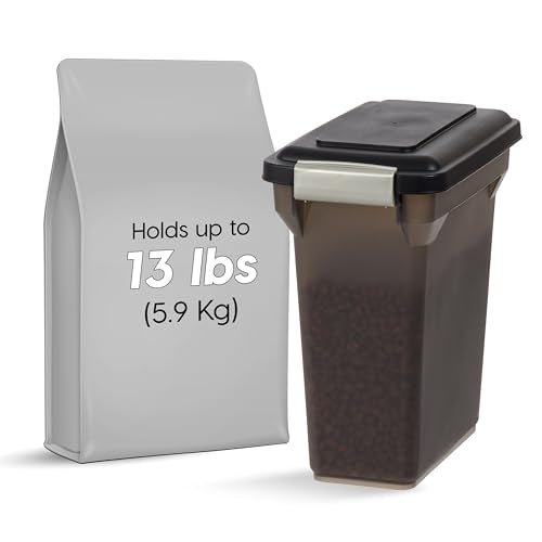 IRIS USA Dog Food Storage Container, Airtight Lid, Up to 13 Pounds Pet Food Storage, Versatile Pet Food Bin, Treats, BPA Free, Smoke - color: Smoke