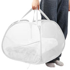 Bemkoo Collapsible Laundry Basket, 90L Large Foldable Mesh Pop Up Hamper for Laundry, Dirty Clothes, Bedroom, Bathroom, Dorm, Laundry Room, Travel, Camping, White - color: White