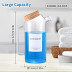 60oz Liquid Laundry Detergent Dispenser with Lables,Glass Laundry Detergent Dispenser,Laundry Detergent Container Laundry Liquid Dispenser - size: 60oz