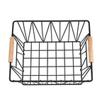 Amazon Basics Stackable Rectangular Wire Storage Baskets for Closet Organization, Set of 3, Multipurpose Home Organizer, Black