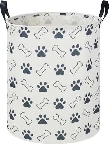 NTAOHAMPER Kids Laundry Hamper, Waterproof Storage Bin, Baby Boy Nursery Hamper with Paw Design, Clothes Organizer, Toys Bin, Room Decor - color: Paw