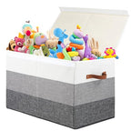 Mayniu Toy Box Storage Chest with Divider, Large Sturdy Toy Bin Organizer Basket with Lid for Kids, Boys, Girls, Nursery, Living Room, Bedroom, Playroom, Closet, 25"x13" x16"(Gradient Grey) - color: Large Gradient Grey