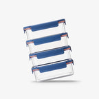 LocknLock LBF452RS4N Modular Plus Food Storage Container,8 set (4 containers & 4 Lids)- Navy - color: Navy, size: 8 set (4 containers & 4 Lids)