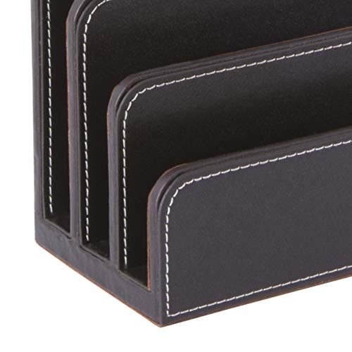 OSCO Brown Faux Leather Letter Holder - color: Brown