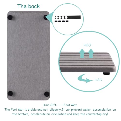 NiuYichee 2 PCS Water Absorbent diatomite Coasters, 8.3" x 4" Water Absorbing Stone Tray for Sink, Stone Drying mat for Kitchen Counter, Stone soap Tray Used for Hand Soaps & toiletries & Plants - color: Grey, size: 8.3 x 4 inches