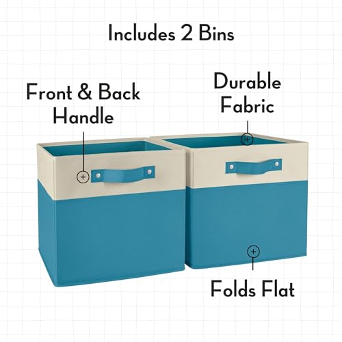 RiverRidge Kids storage bins - 10.5 Cube Storage Organizer with Handles - Turquoise Two-Tone closet organizers and storage for Toys, Shoes & More – Fits RiverRidge Cabinets - color: Turquoise