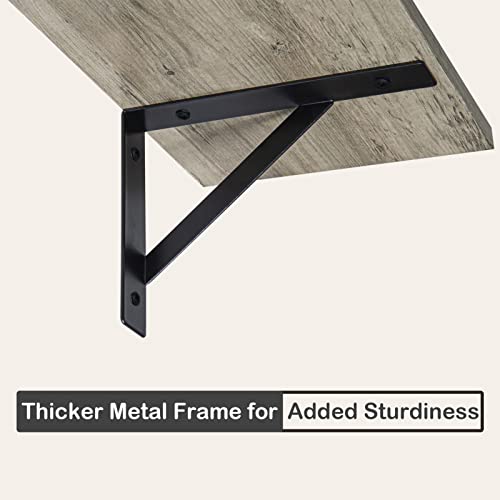 DINZI LVJ Long Wall Shelves, 39.4Inch Wall Mounted Shelves Set of 2, Easy-to-Install, Wall Storage Ledges with Sturdy Metal Brackets for Living Room, Bathroom, Bedroom, Kitchen, Grey Wash - color: Grey Wash, size: 39.4 Inch