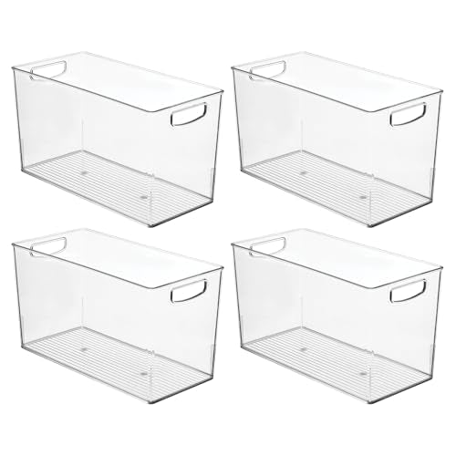 iDesign Plastic Storage Bin with Handles for Household Storage - Set of 4 - Clear - Made in USA - style: Pack of 4
