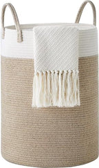Cotton Rope Laundry Basket by YOUDENOVA, 72L Woven Collapsible Laundry Hamper, Clothes Hamper with Reinforced Handles in the Laundry Room, Bedroom, Bathroom, Brown - color: Brown, size: 72L