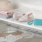 iDesign Stackable Shoe Box with Hinged-Lid for Wedges or Sandals, Set of 2, Clear, Made in USA - style: Pack of 2