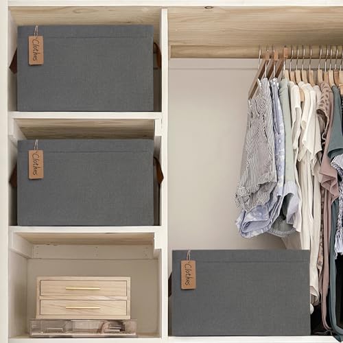 CHICVITA Storage Baskets Large Storage Bins for Organizing, Clothes Storage Bins, Closet Organizers and Storage, Small Laundry Basket for Shelves, 16 ¾" L x 11" W x 9 ¾" H, Grey, 2-Pack - color: Grey, size: 16 ¾" L x 11" W x 9 ¾" H