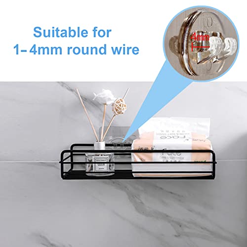 4PCS Shower Caddy Adhesive Sticker Replacement Hook for Corner Shower Caddy Bathroom Rack Shelf Soap Dish Basket Wall Hanging Hook with Strong Sticky, No Drilling - color: 2 hooks