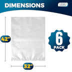 Storage Standard Large Clear Plastic Bags for Storage 6-Pack - Waterproof Extra Large Plastic Bags with Zip Ties, Heavy-Duty Cover for Clothes, Blankets, Linens & Bedding Organization - 32 x 42 Inches - size: 32'' x 42’’