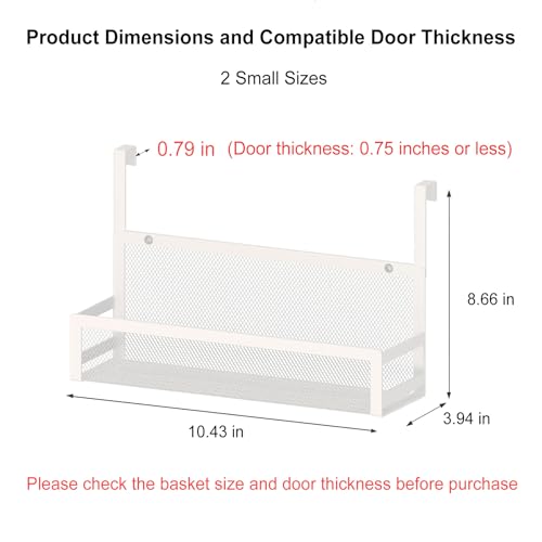 Hanging Kitchen Baskets Fine Mesh Wire Storage Basket Over Cabinet Door Organizer No Drilling Required for Kitchen Bathroom Office, Small, 2 Pack. - size: 2 Smalls