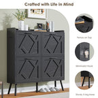 Nicetree Shoe Cabinet with 4 Flip Drawers, Hidden Shoe Rack Cabinet with Metal Legs, Farmhouse Narrow Shoe Storage Cabinet for Entryway, Foyer, Hallway, Black with Hook - color: Black, style: 4-Drawers