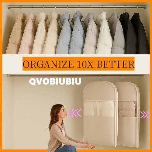 Space Saving Hanging Garment Bag with Self Compression Zipper, Suit Cover Bags, Heavy Duty Jackets & Parkas Storage, Dust Cover, Closet Organizer for Storage (Gray,3PCS(M+L+XL)) - color: Blue, size: 3PCS(M+L+XL)