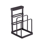 VANRA Metal Steel Cutting Board Holder Knife Block Kitchen Organizer Pantry Bakeware Rack Pan Pot Cover Lid Rack Stand (Bronze) - color: Bronze, size: 4.7"L X 5.5"W X 8.5"H - Without Draining Tray
